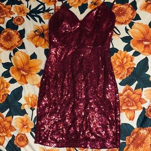 Brand new never worn red velvet dress. Size 9/10